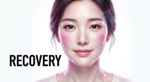 시술 후 회복된 깨끗한 피부의 동양인 여성